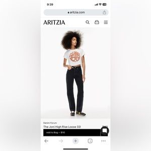 NWT Aritzia Denim Forum High Rise Loose 32L jeans